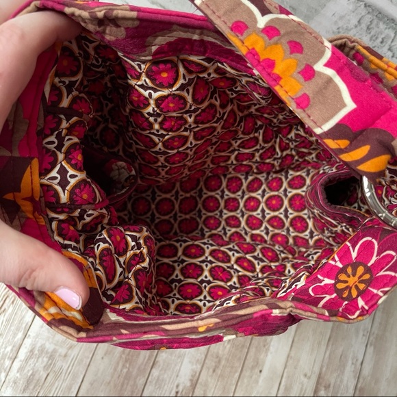 VERA BRADLEY RED PURPLE ORANGE PURSE SHOULDER BAG - Picture 6 of 7